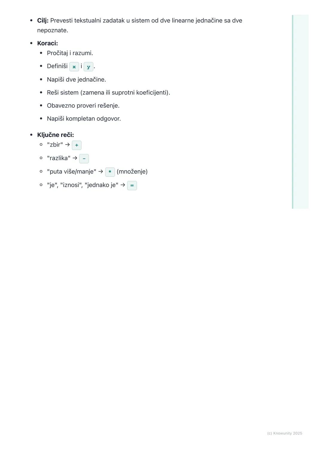 # Primena sistema linearnih
jednačina

Primena sistema linearnih jednačina

Ovo je deo gde tekstualne zadatke rešavamo pomoću matematike, ko