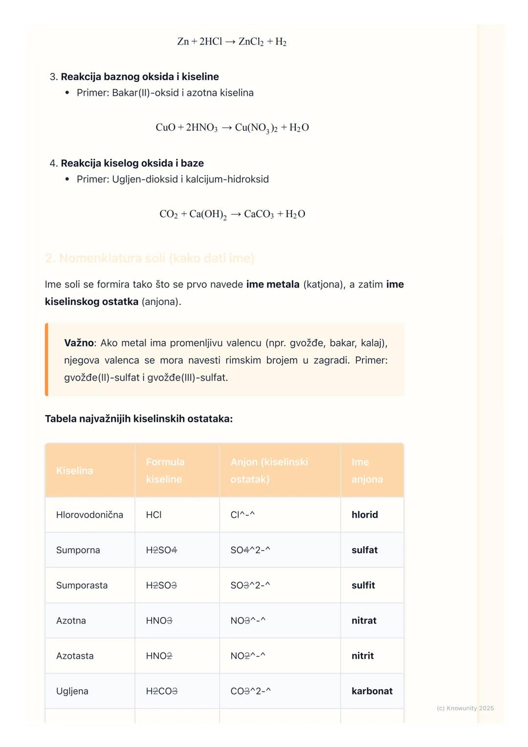 # Soli

Uvod u soli

Soli su jonska jedinjenja koja nastaju u reakciji neutralizacije između kiseline i
baze. Sastoje se od katjona koji pot