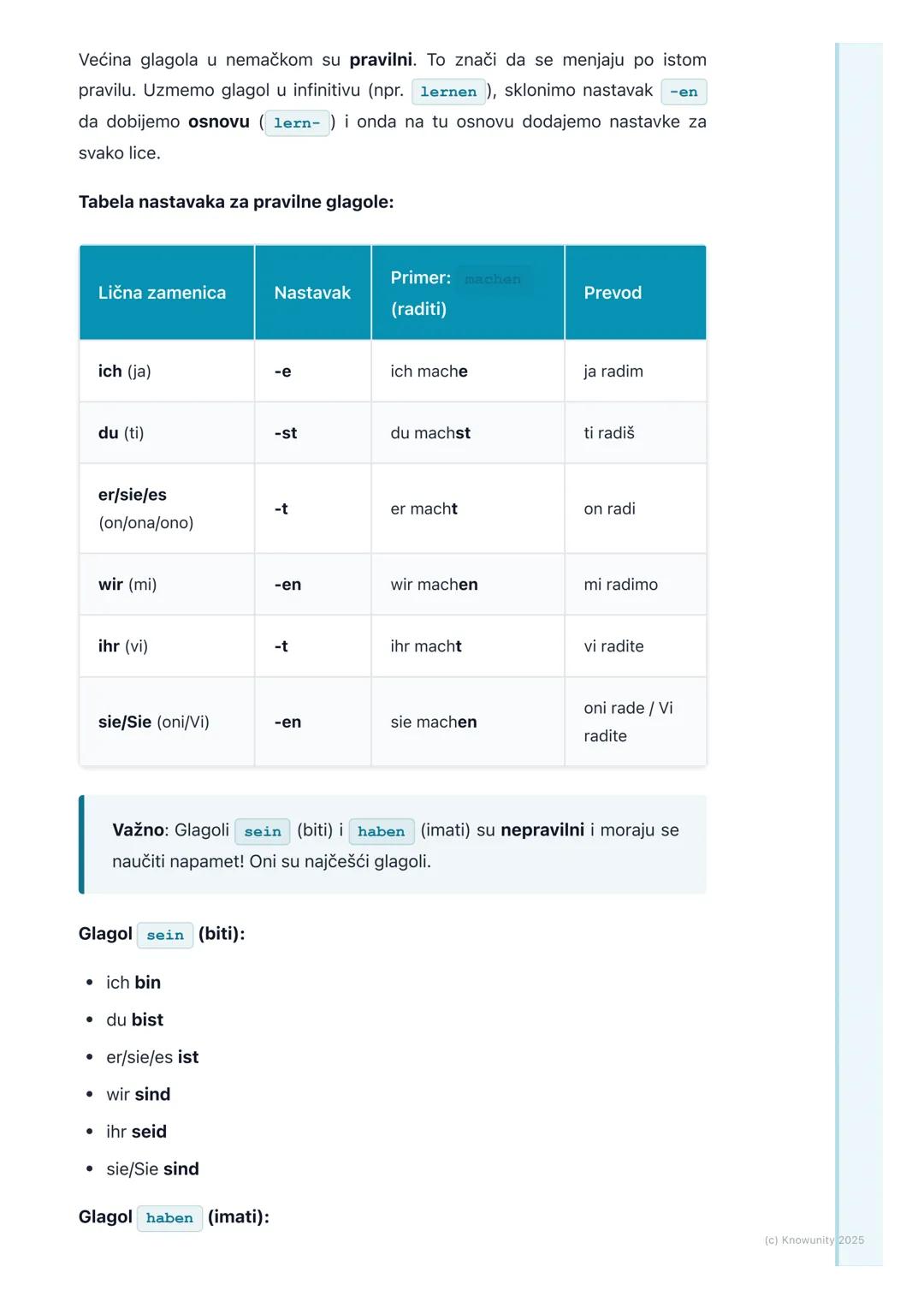 # Gramatika: Glagoli u prezentu,
lične zamenice
(Nominativ/Akkusativ)

Uvod i pregled gradiva

Ovo je osnova za pravljenje rečenica na nemač