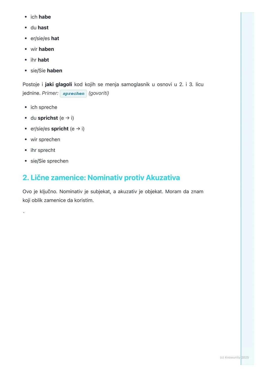 # Gramatika: Glagoli u prezentu,
lične zamenice
(Nominativ/Akkusativ)

Uvod i pregled gradiva

Ovo je osnova za pravljenje rečenica na nemač