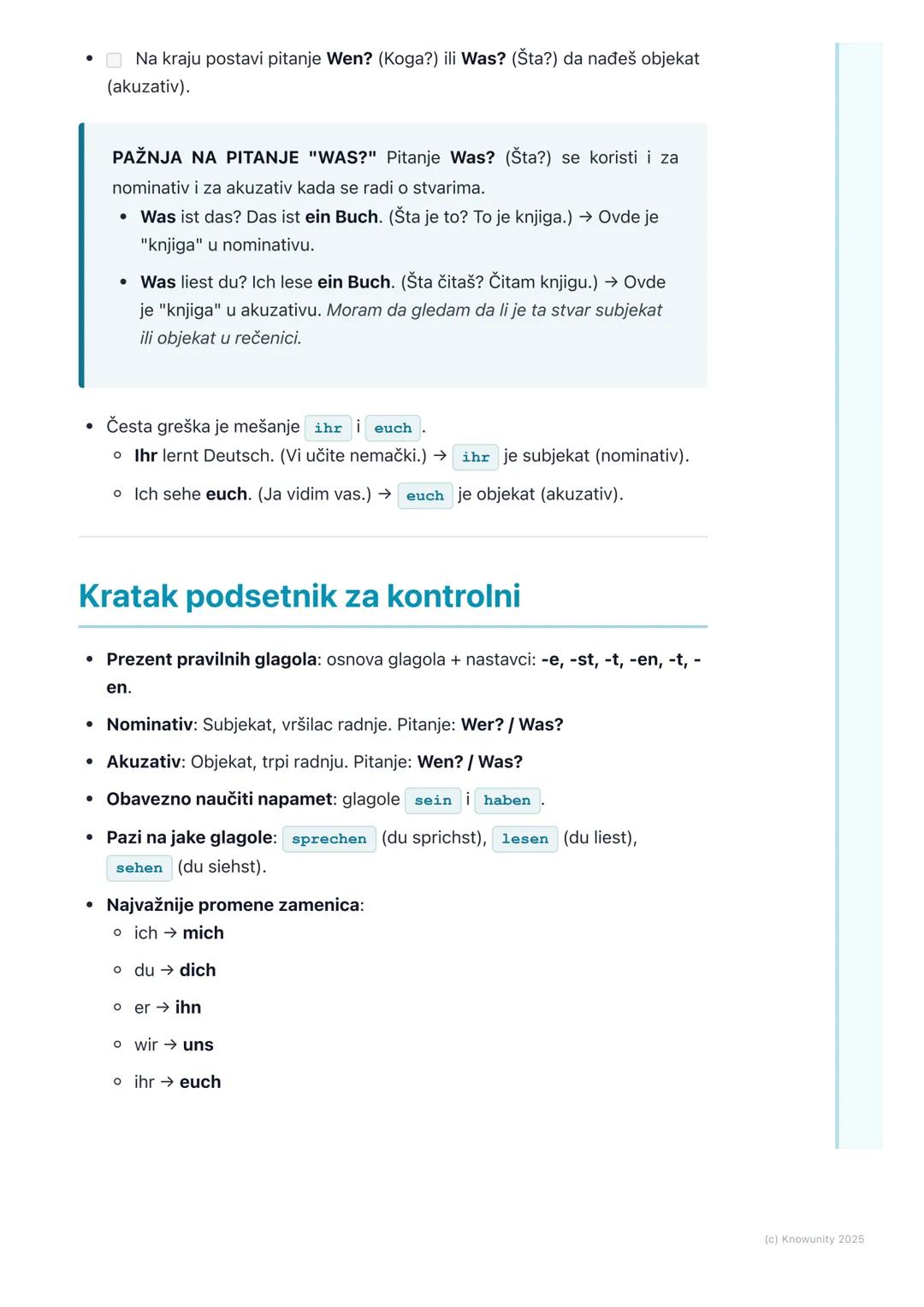 # Gramatika: Glagoli u prezentu,
lične zamenice
(Nominativ/Akkusativ)

Uvod i pregled gradiva

Ovo je osnova za pravljenje rečenica na nemač