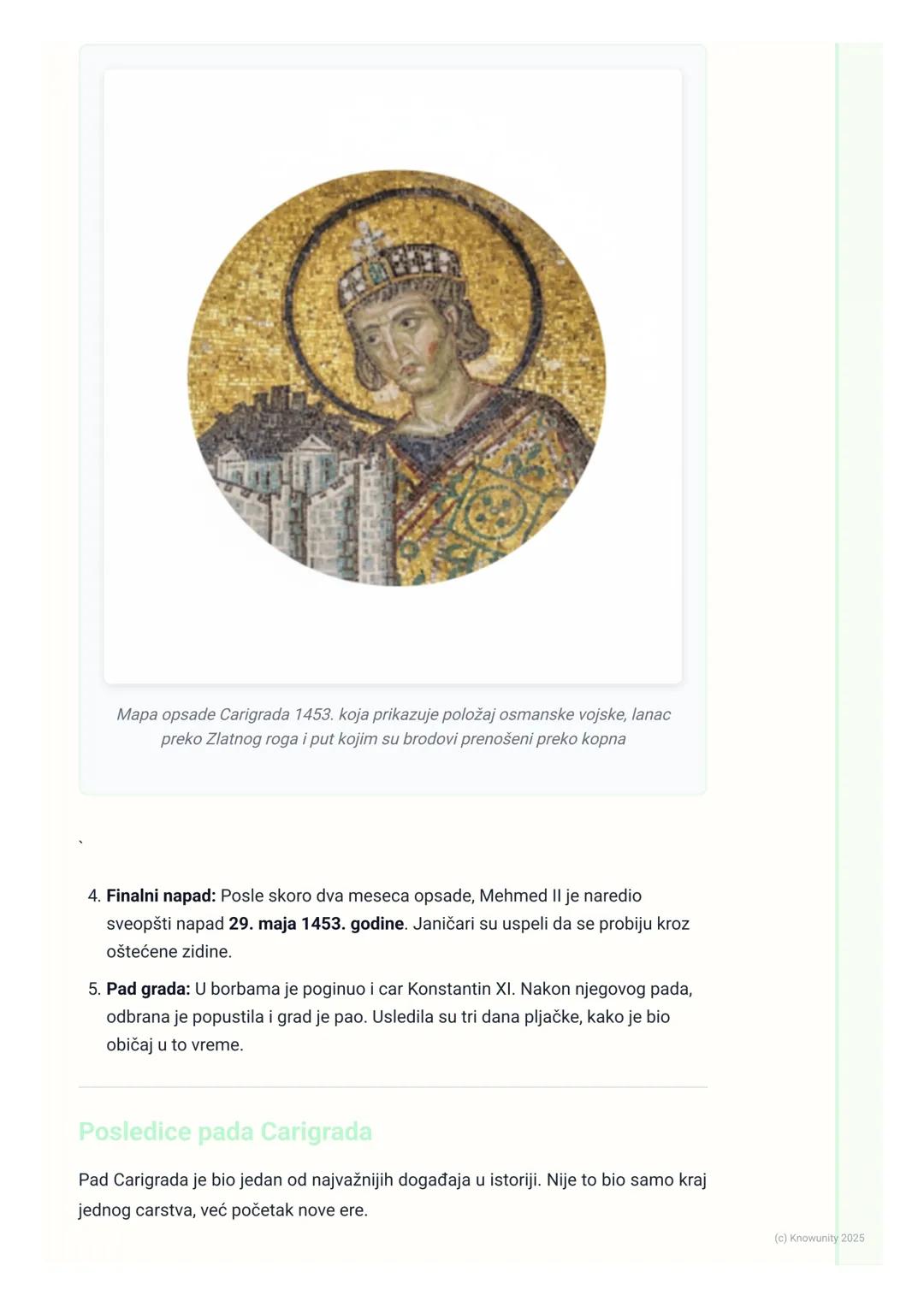 # Osvajanje Carigrada i dalja
osvajanja

Uvod: Zašto je Carigrad bio važan?

Carigrad (Konstantinopolj) je bio glavni grad Vizantijskog cars