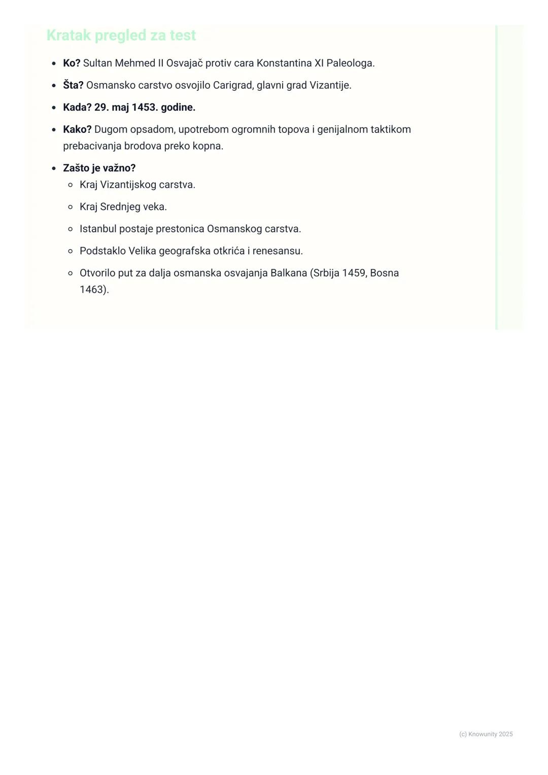 # Osvajanje Carigrada i dalja
osvajanja

Uvod: Zašto je Carigrad bio važan?

Carigrad (Konstantinopolj) je bio glavni grad Vizantijskog cars