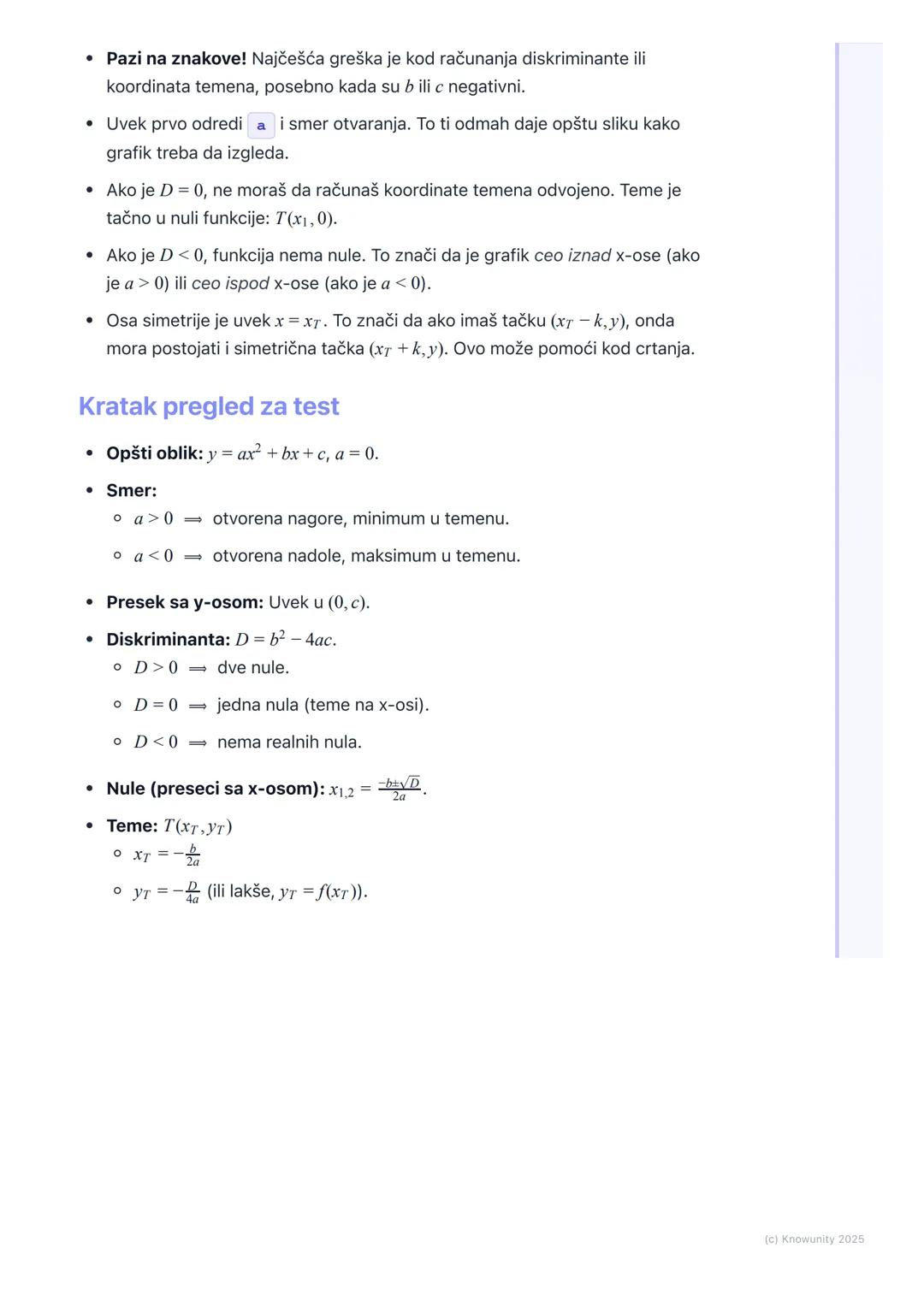# Kvadratna funkcija (parabola)

Uvod u kvadratnu funkciju

Kvadratna funkcija je polinom drugog stepena. Njen opšti oblik je y = ax2 + bx +
