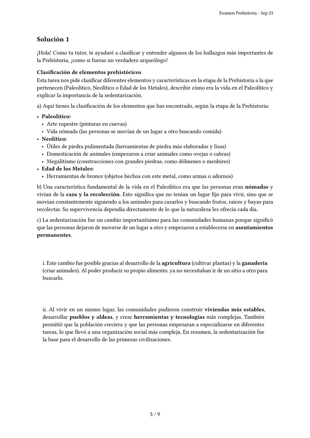 # Examen Prehistoria

Generado por Knowunity - Sep 23

Descripción: Este examen cubre las etapas de la Prehistoria, desde el Paleolítico has