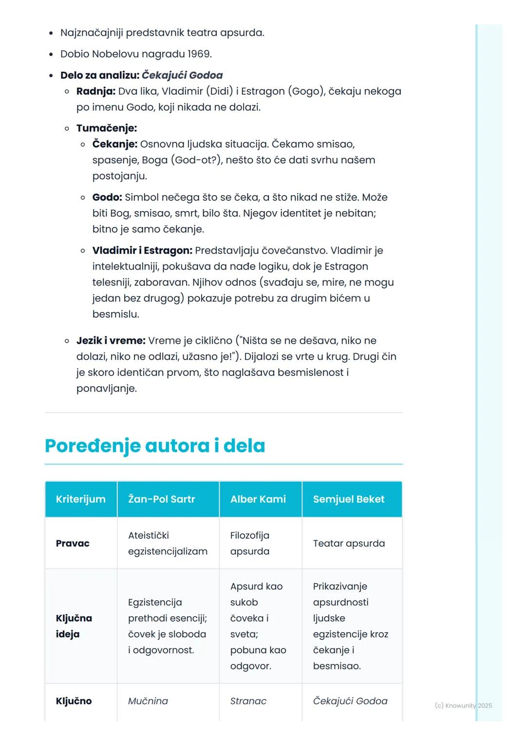 # Egzistencijalizam i teatar
apsurda (Alber Kami, Žan-
Pol Sartr, Semjuel Beket)
Uvod u egzistencijalizam i teatar
apsurda
Posle Drugog sv