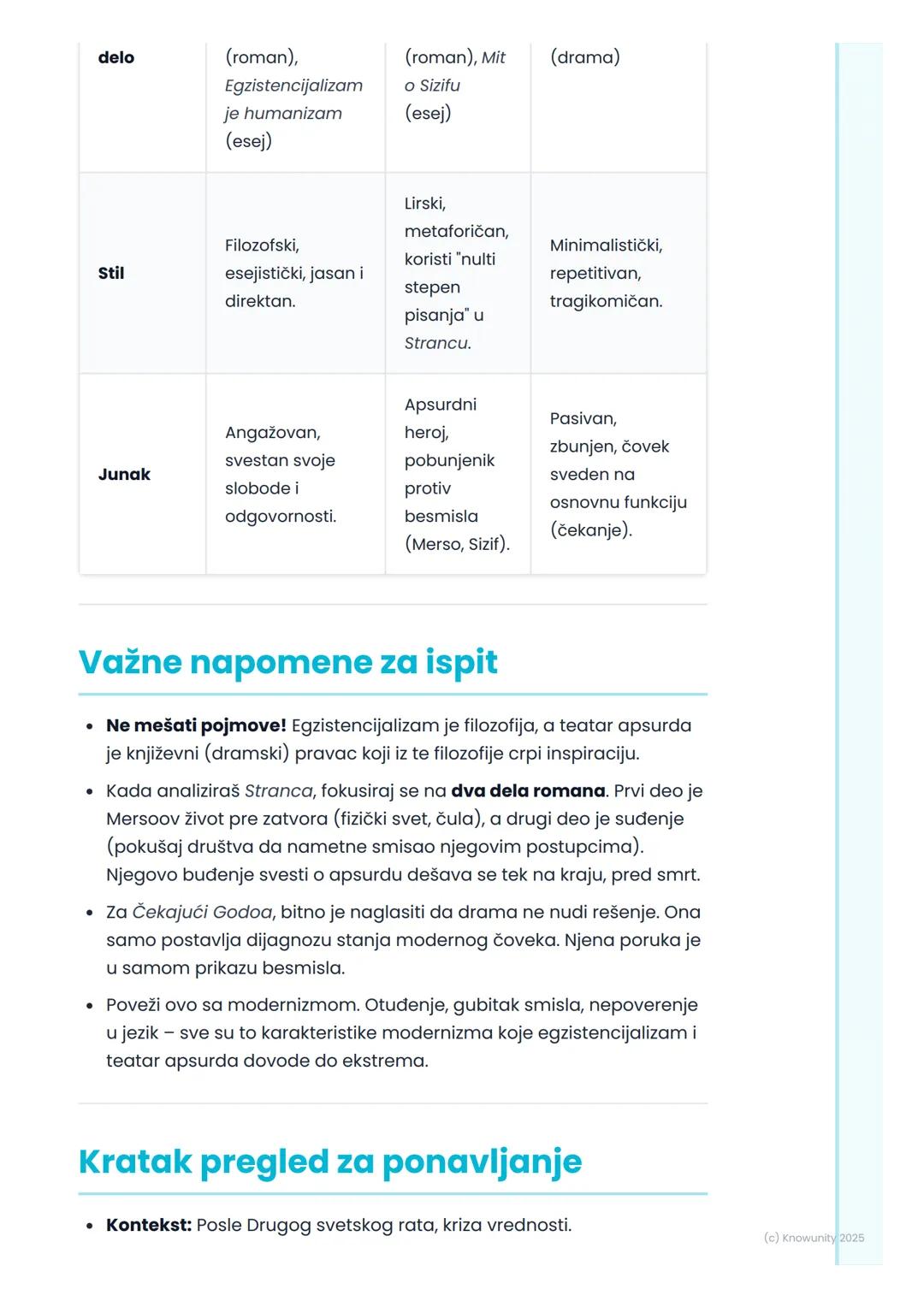 # Egzistencijalizam i teatar
apsurda (Alber Kami, Žan-
Pol Sartr, Semjuel Beket)
Uvod u egzistencijalizam i teatar
apsurda
Posle Drugog sv