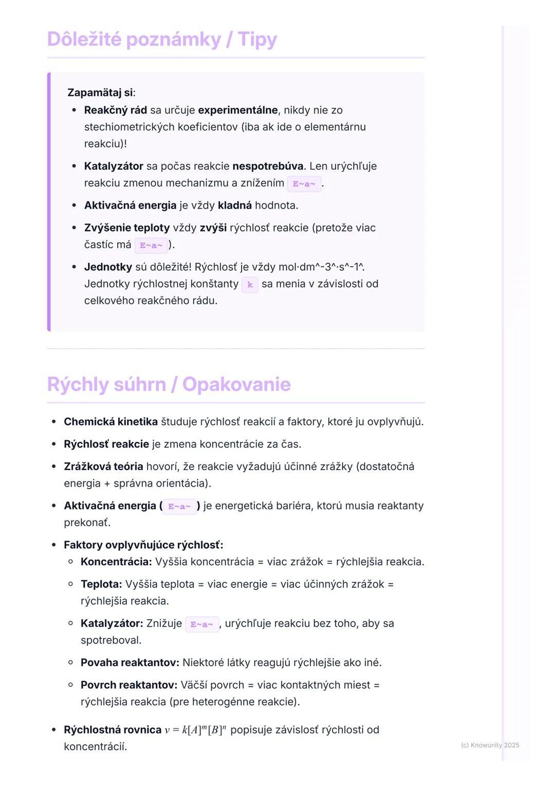 # Chemická kinetika
## Prehľad / Úvod
Chemická kinetika je oblasť chémie, ktorá sa zaoberá štúdiom rýchlosti,
akou prebiehajú chemické rea