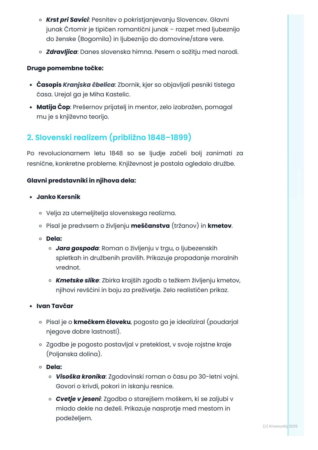 # Slovenska književnost od
romantike do realizma
Pregled obdobja: Od romantike do realizma
To je obdobje v 19. stoletju, ko se je slovensk