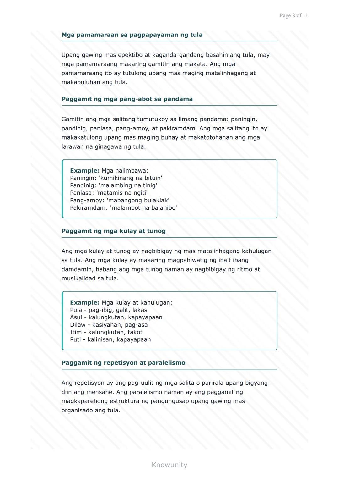 Pagsulat at Pagpapahayag: Pagbuo ng Tula
Pag-aaral sa mga elemento at pamamaraan ng
pagsulat ng tula
Mga Layuning Pang-edukasyon
Mauunawaan