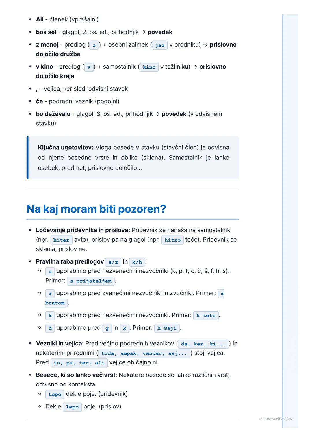 # Besedne vrste in njihove vloge
## Uvod v besedne vrste
Besedne vrste so osnova jezika. Vsaka beseda v stavku pripada določeni
vrsti, ki