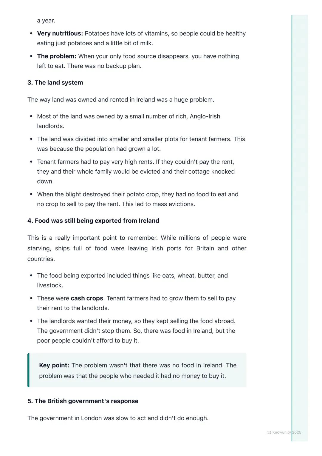 # Causes of the Famine
An introduction to the causes
The Great Famine, or An Gorta Mór, happened in Ireland between 1845 and
1852. It wasn