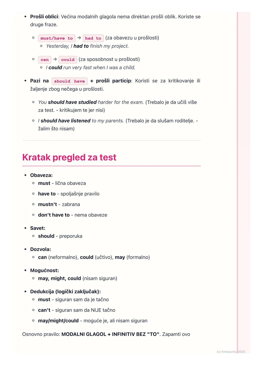 # Modalni glagoli
Uvod u modalne glagole
Modalni glagoli su posebna vrsta pomoćnih glagola. Oni ne opisuju radnju, već
menjaju značenje gl