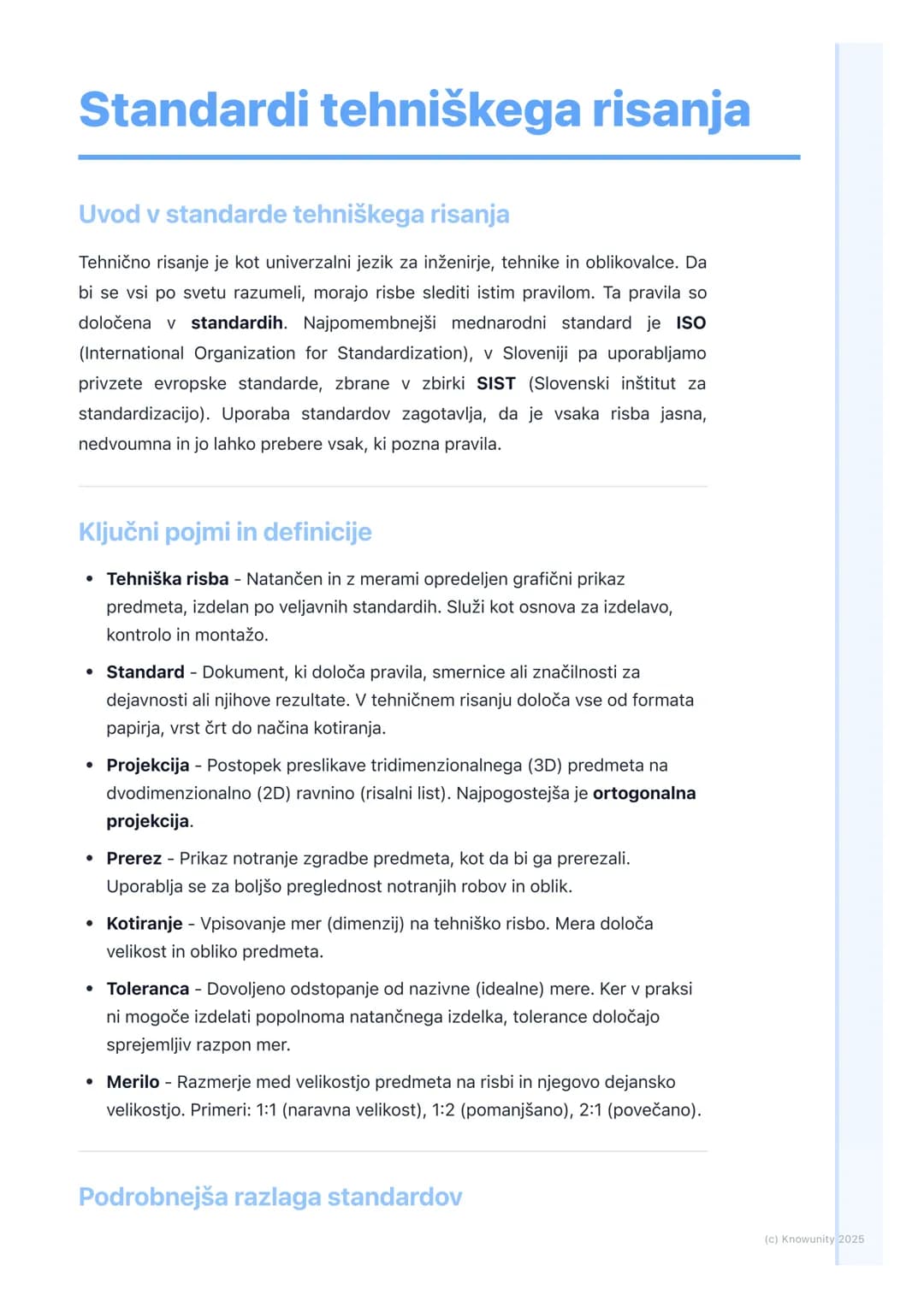# Standardi tehniškega risanja
Uvod v standarde tehniškega risanja
Tehnično risanje je kot univerzalni jezik za inženirje, tehnike in obli