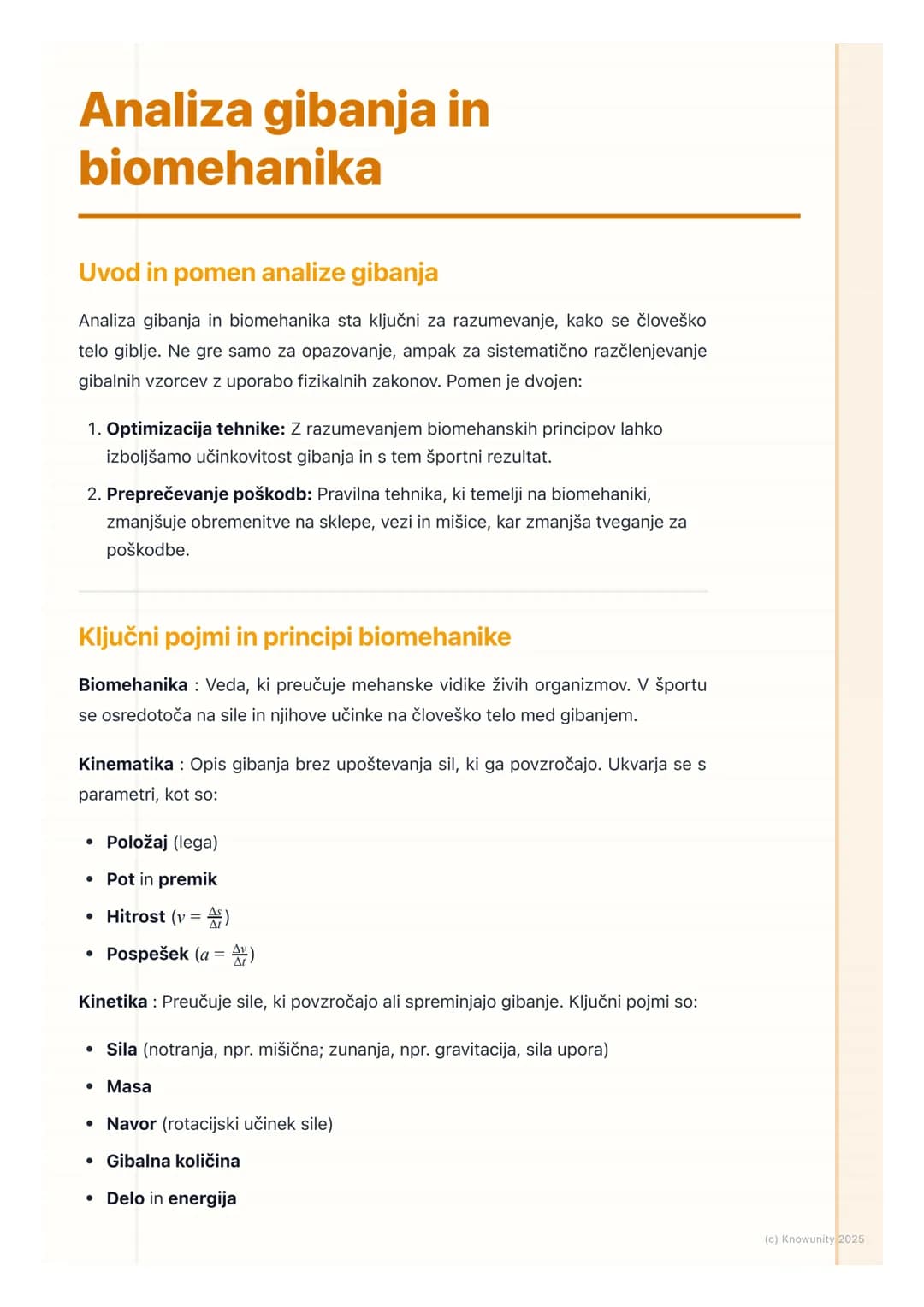 # Analiza gibanja in
biomehanika
Uvod in pomen analize gibanja
Analiza gibanja in biomehanika sta ključni za razumevanje, kako se človeško