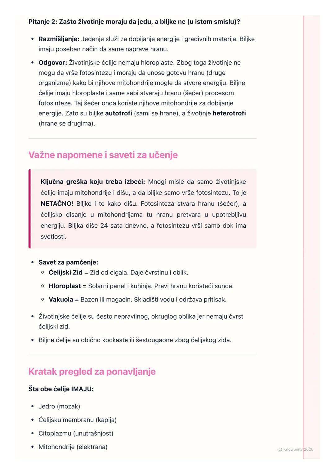 # Biljna i životinjska ćelija
Uvod u biljnu i životinjsku ćeliju
Sva živa bića su izgrađena od ćelija. Ćelija je osnovna jedinica života.