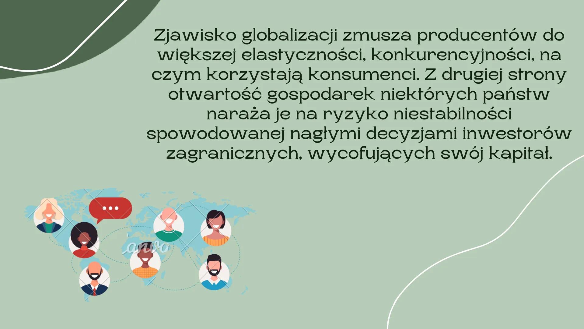 # Globalizacja
nieszczęście czy nadzieja dla świata
Barcikowska Urszula Globalizacja jest bardzo szerokim i złożonym procesem,
mającym wpł