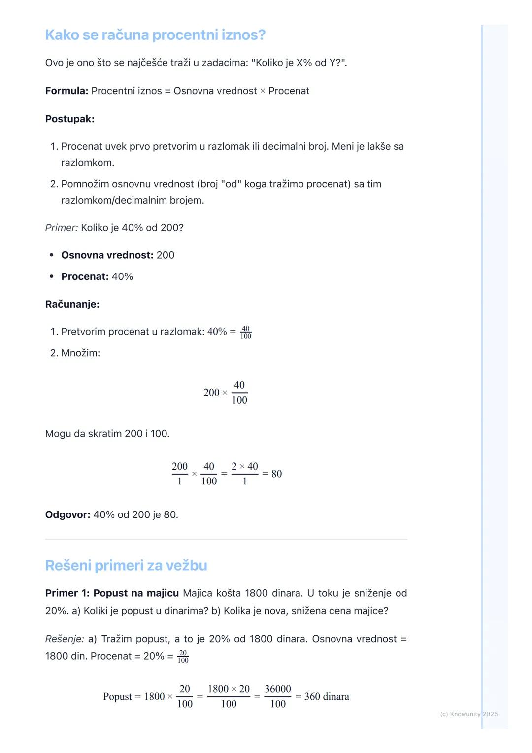 # Procenti
Šta su procenti?
Procenti su svuda oko nas na popustima u prodavnicama, na bateriji telefona,
u vestima. Reč procent znači "od