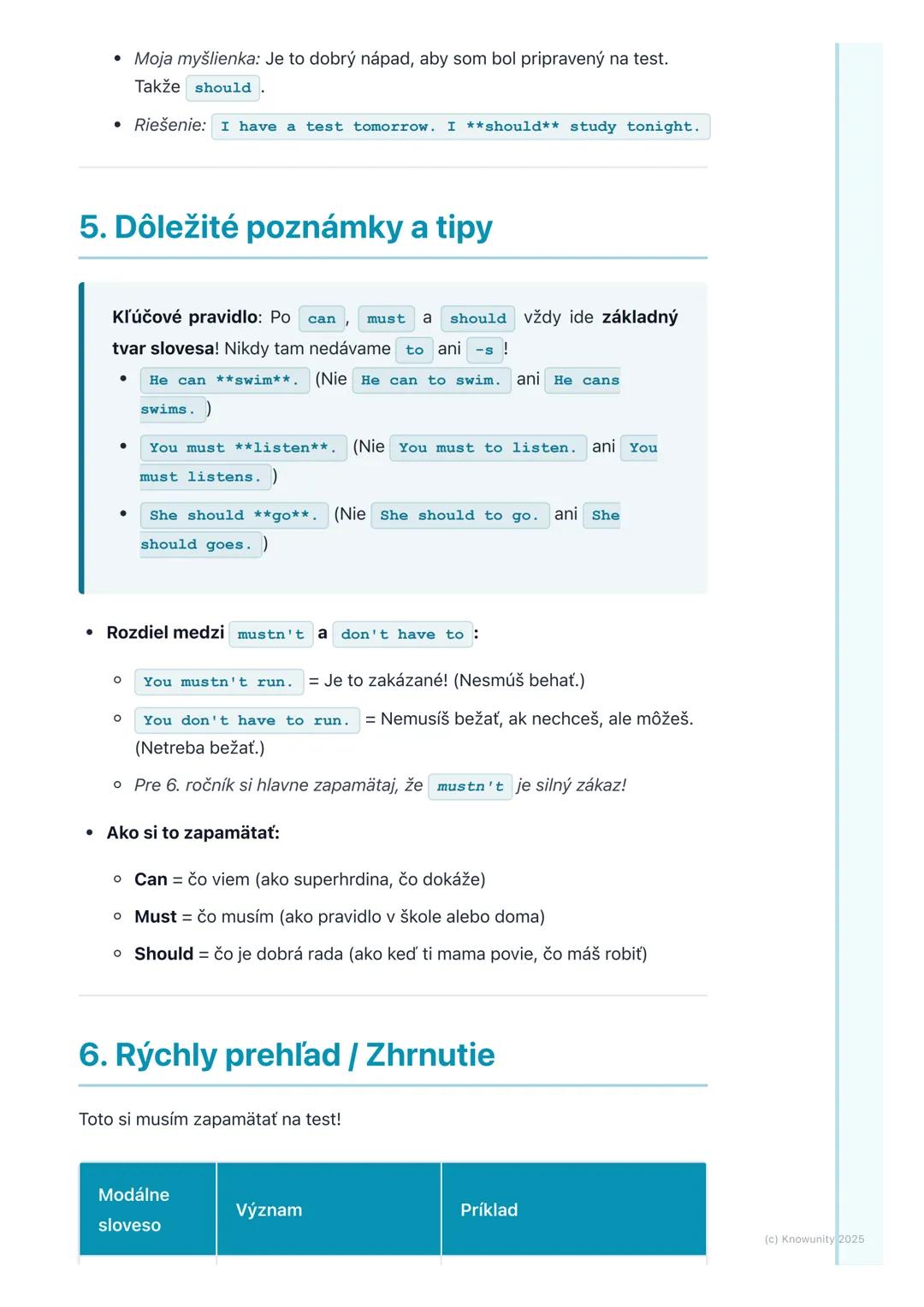 # Modálne slovesá (Can, Must,
Should)
1. Prehľad modálnych slovies
Dnes sa budeme učiť o špeciálnych slovesách v angličtine, ktoré sa vol