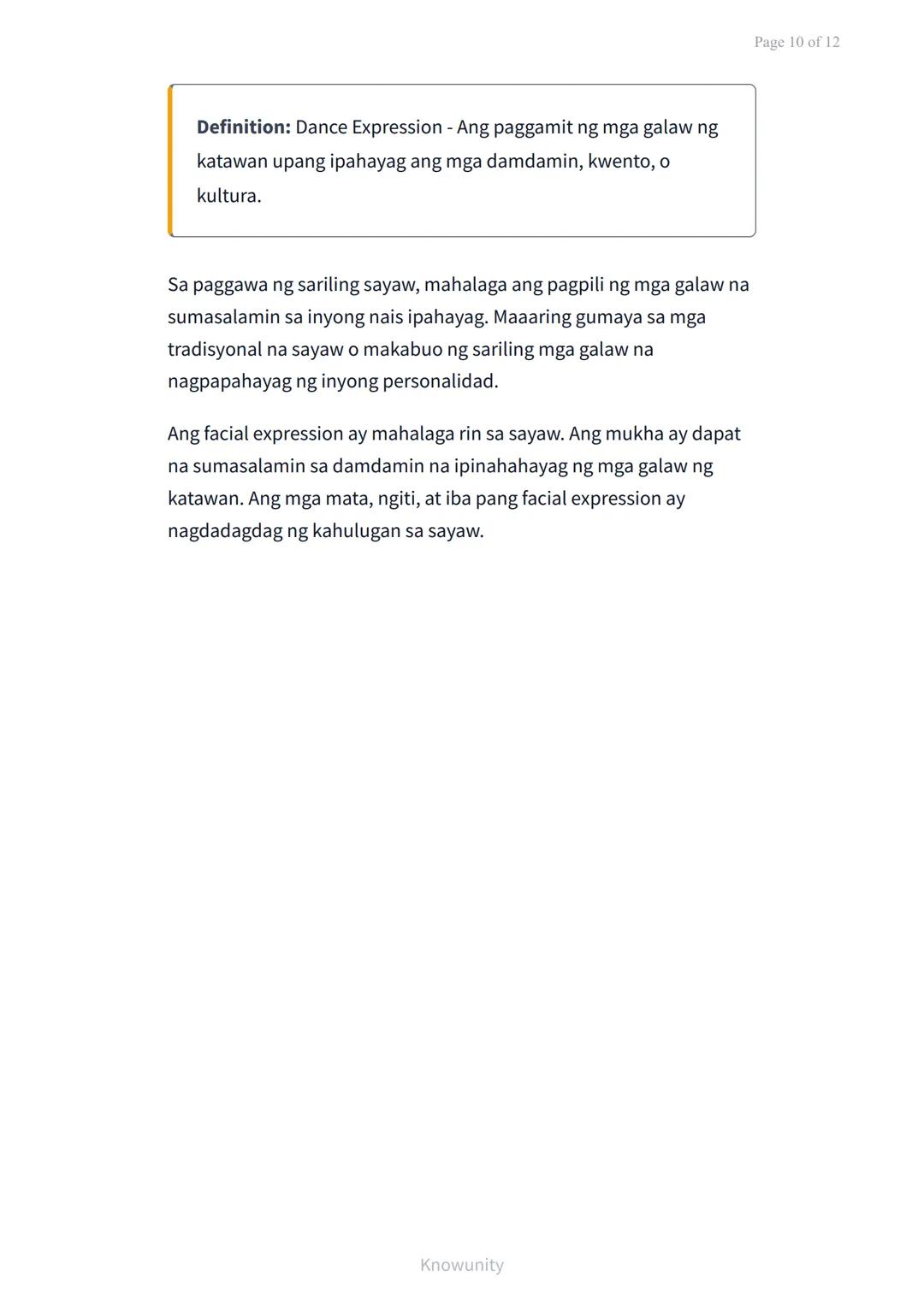 Pagpapahayag ng Sarili sa Pamamagitan ng Musika, Sining, at
Sayaw
Pag-aaral ng pagpapahalaga at pagpapahayag ng
sarili sa sining
Mga Layunin