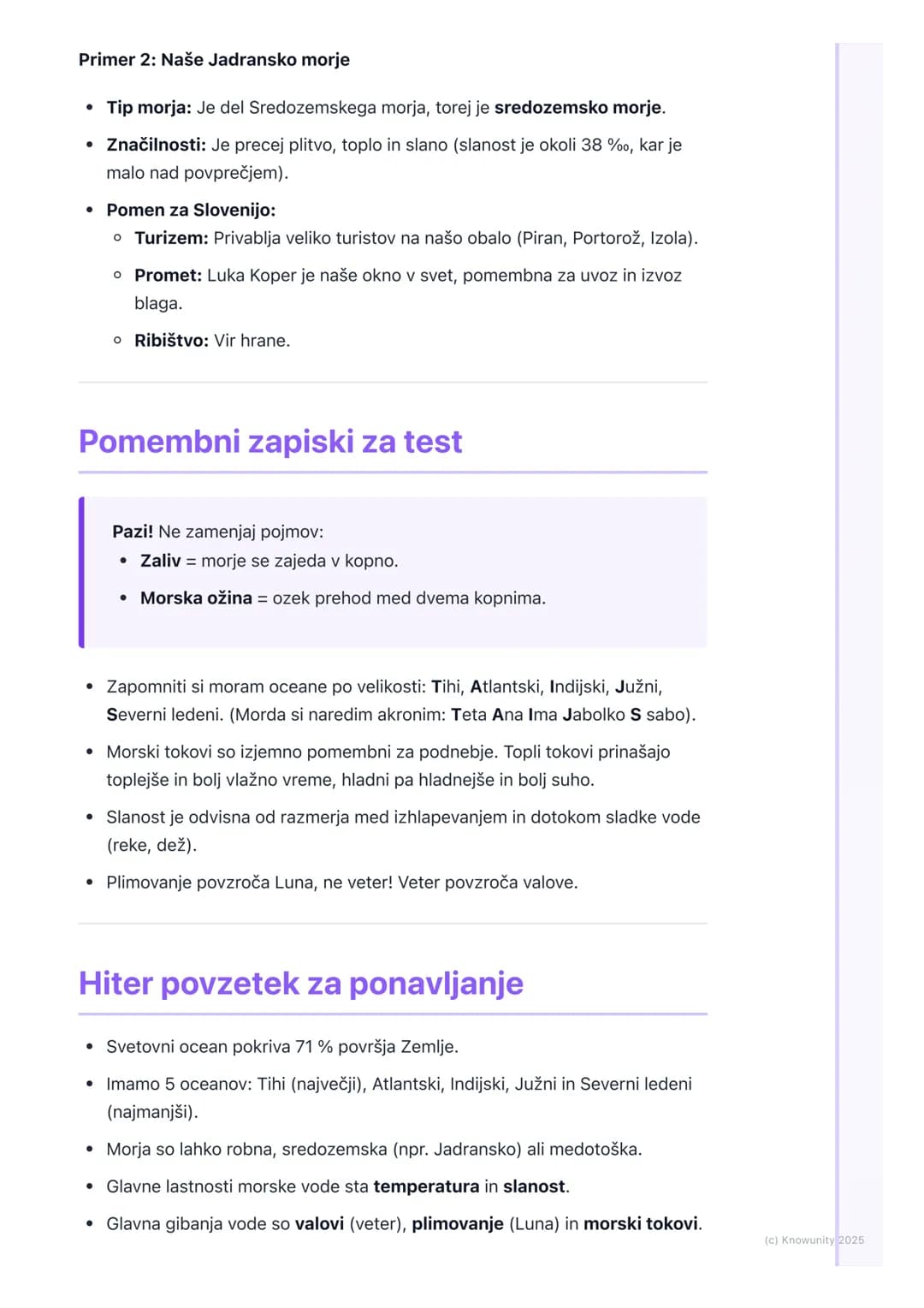 # Oceani in morja
Uvod v oceane in morja
Oceani in morja pokrivajo večino našega planeta, približno 71%. So ogromni
vodni prostori slane v